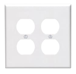 Leviton White 2 gang Thermoset Plastic Duplex Wall Plate 1 pk