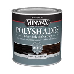 Minwax PolyShades Semi-Transparent Gloss Classic Black Stain/Polyurethane Finish 0.5 pt