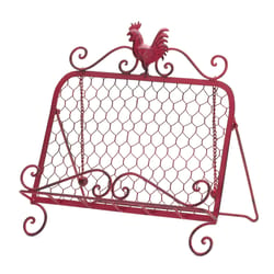 Accent Plus Rooster 13 in. L X 9 in. W X 11.6 in. H Red Cookbook Holder