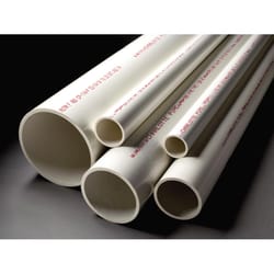 Charlotte Pipe Schedule 40 PVC Dual Rated Pipe 6 in. D X 10 ft. L Plain End 180 psi