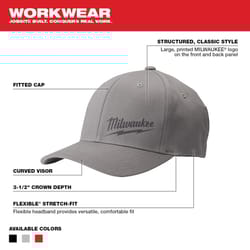 Milwaukee FlexFit Fitted Hat Gray L/XL