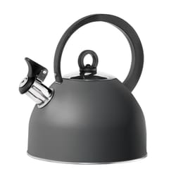 OGGI Black/Silver Whistling Stainless Steel 1.9 L Tea Kettle