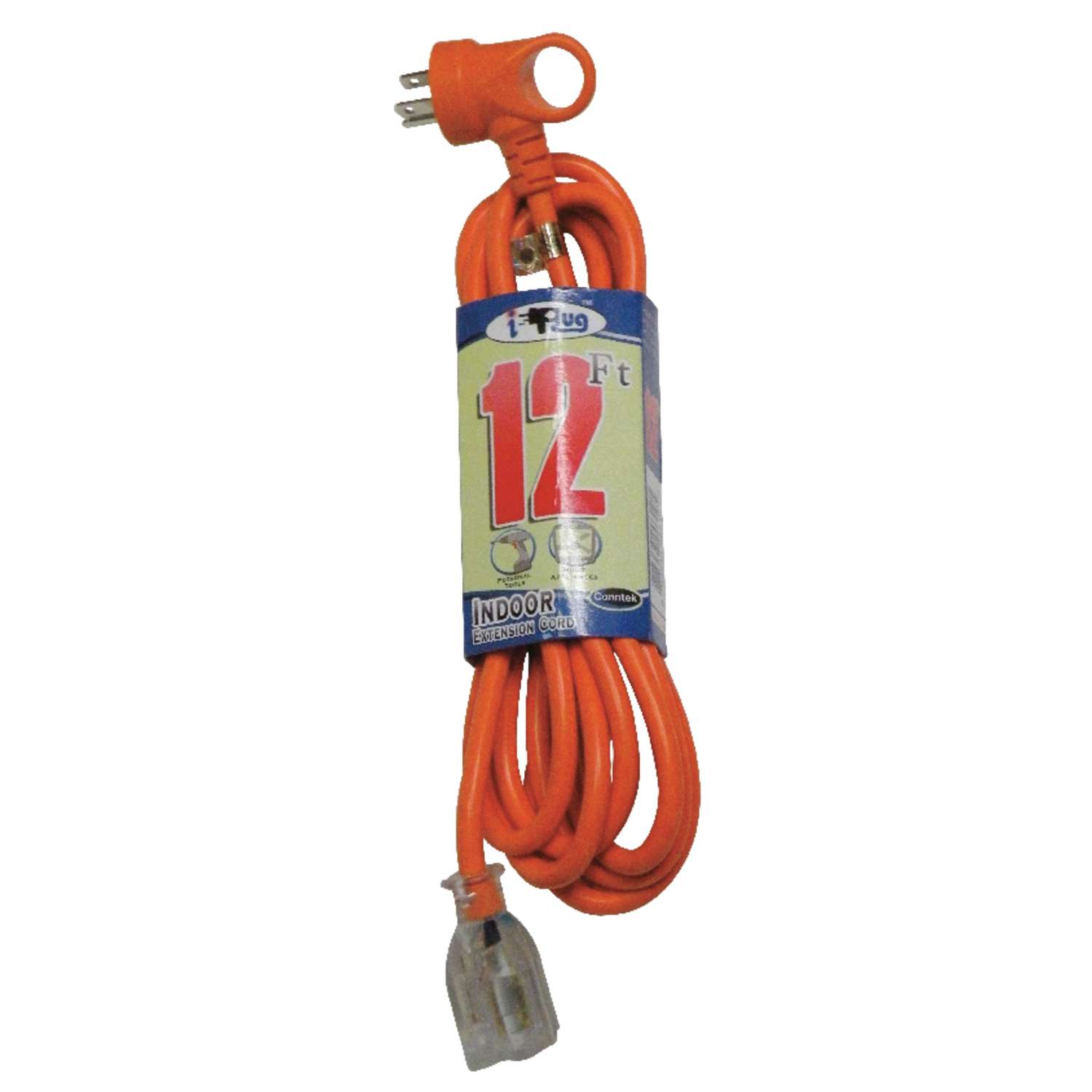 Conntek Indoor or Outdoor 12 ft. L Orange Extension Cord 16/3 SJTW