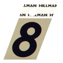 HILLMAN 1.5 in. Reflective Black Aluminum Self-Adhesive Number 8 1 pc