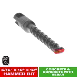 Diablo 5/16 in. X 12 in. L Carbide Tipped 2-Cutter Hammer Drill Bit SDS-Plus Shank 1 pk