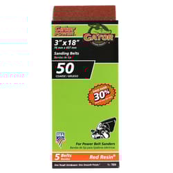 Gator 18 in. L X 3 in. W Aluminum Oxide Sanding Belt 50 Grit Coarse 5 pc