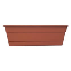 Bloem Dura Cotta 5.75 in. H X 18 in. W X 7.5 in. D Plastic Window Box Terra Cotta