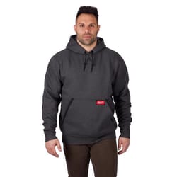 Milwaukee M Long Sleeve Men's Hooded Gray Heavy Duty Pullover Hoodie