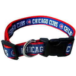 Pets First Team Colors Chicago Cubs Nylon Dog Collar Large