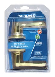 Schlage Flair Bright Brass Privacy Lockset 1-3/4 in.