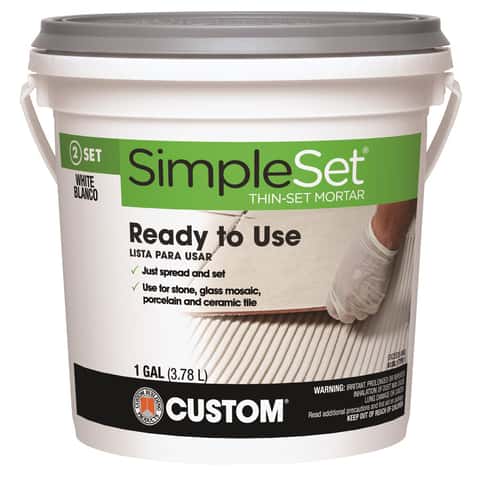 Custom Building Products SimpleSet White Thin-Set Mortar 1 gal Custom Building Products SimpleSet White Thin-Set Mortar 1 gal