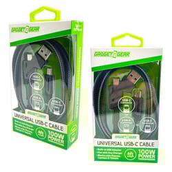 Novelty Inc USB-C to USB-A 3-in-1 Cable 4 ft. Black