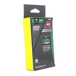 Ace  5 in. L x 3 in. W x 1 in.  80 Grit Coarse  Block  Sanding Sponge 