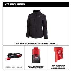 Milwaukee M12 AXIS S Long Sleeve Women's Full-Zip Heated Jacket Kit Black