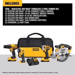DEWALT 7-Tool 20-Volt Max Power Tool Combo Kit with Soft Rolling Case  (2-Batteries and charger Included) in the Power Tool Combo Kits department  at