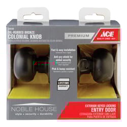 Ace Colonial Oil Rubbed Bronze Entry Door Knob 1-3/4 in.