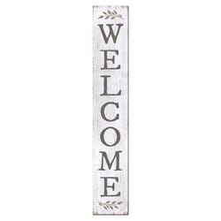 My Word! Multicolored Wood 46.5 in. H Welcome White with sprig Porch Sign