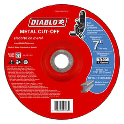 Diablo 7 in. D X 7/8 in. Aluminum Oxide Metal Cut-Off Disc 1 pk