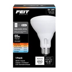 Feit BR30 E26 (Medium) LED Bulb Adjustable White 65 Watt Equivalence 1 pk