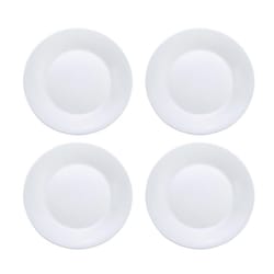 Layla White Porcelain Round Salad Plate Salad Plate 8 in. D 4 pc