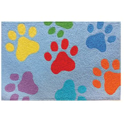 Jellybean 20 in. W X 30 in. L Multi-Color Colorful Paws Polyester Accent Rug