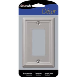 Amerelle Chelsea Brushed Nickel 1 gang Stamped Steel Decorator Wall Plate 1 pk