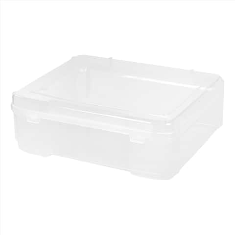 Iris Letter Size Split-Lid File Storage Box, Clear