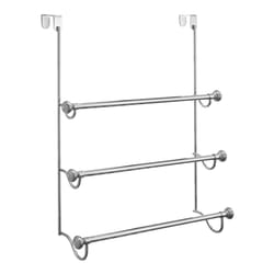 iDesign classico 1.25 in. H X 5.75 in. W X 24.85 in. L Chrome Over-the-Door Towel Rack Silver