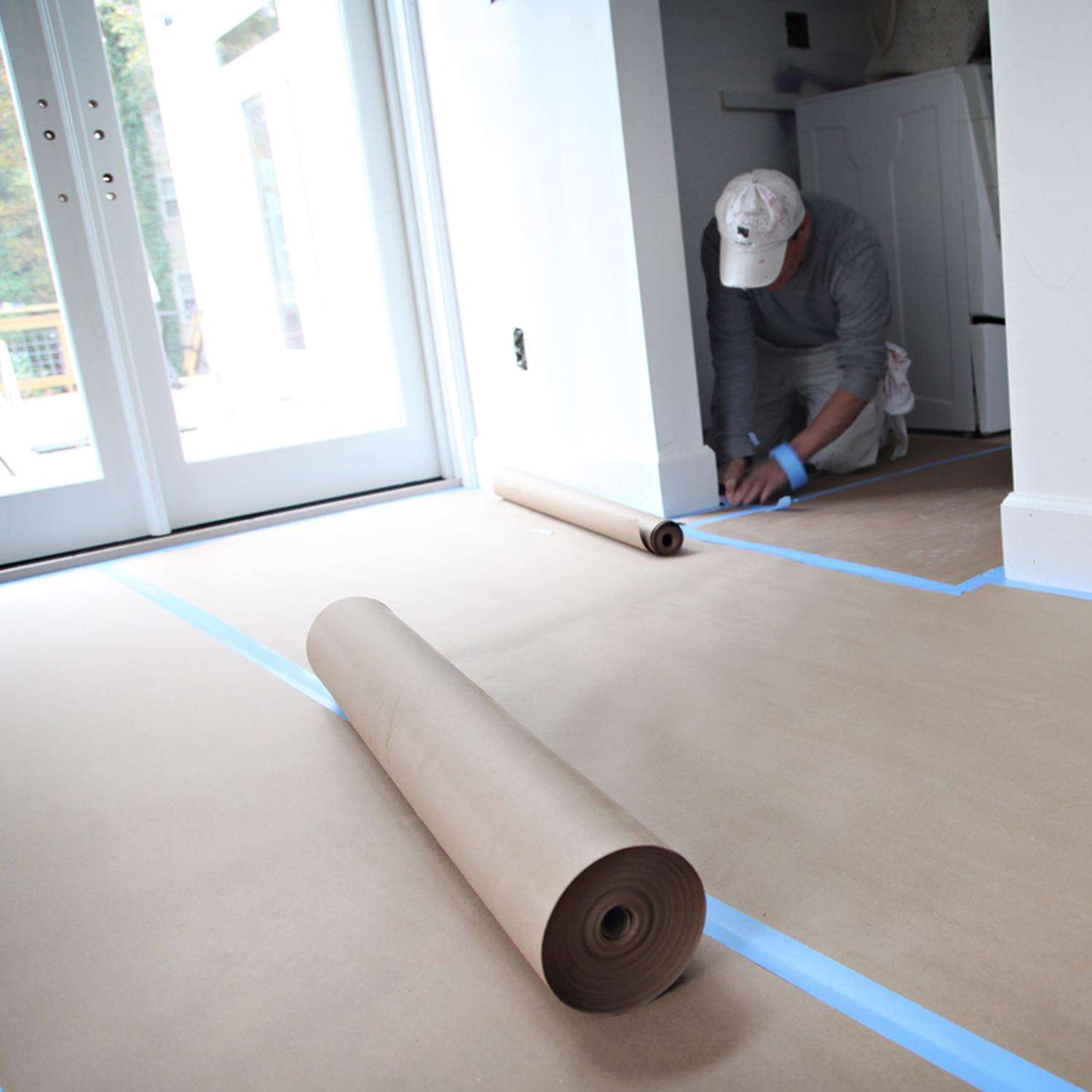 Temporary Surface Protection - White Top Flooring Paper - Trimaco