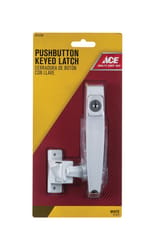 Ace Bare White Steel Push Button Keyed Latch 1 pk