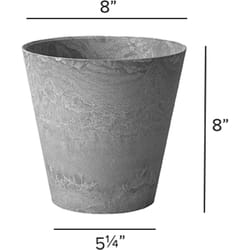 Novelty ArtStone 8 in. H X 8 in. D Resin/Stone Powder Napa Planter Gray