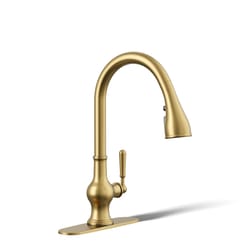 Kohler Treaty One Handle Brushed Brass Pull-Down Kitchen Faucet