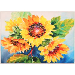 Olivia's Home 22 in. W X 32 in. L Multi-Color Just Picked Sunflowers Polyester Accent Rug