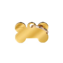 MyFamily Basic Gold Bone Aluminum Dog Pet Tags Small