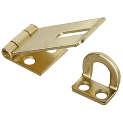 National Hardware Brass-Plated Steel 1-3/4 in. L Safety Hasp 1 pk