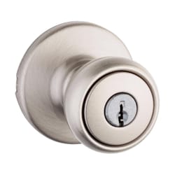 Kwikset Tylo Satin Nickel Entry Knobs 1-3/4 in.