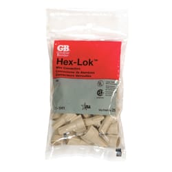 Gardner Bender Hex-Lok 22-8 Ga. Copper Wire Connector Tan 25 pk