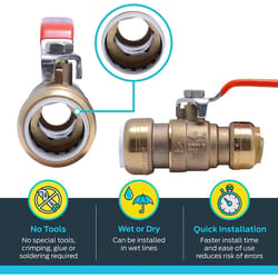 SharkBite 3/4 in. Brass Push Fit Ball Valve Full Port Lever