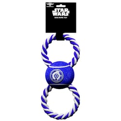 Buckle-Down Star Wars Blue/White Nylon R2D2 Head Tennis Ball Tug Toys 1 pk