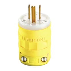 Leviton Industrial Thermoplastic Ground/Straight Blade Plug 5-15P 2 Pole 3 Wire