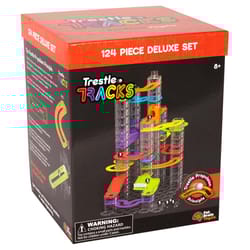Fat Brain Toy Trestle Tracks Deluxe Set Multicolored 124 pc