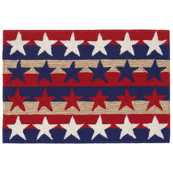 Liora Manne Frontporch 1.67 ft. W X 2.5 ft. L Multi-color Stars & Stripes Polyester Accent Rug