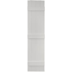 Builders Edge 63 in. H X 14 in. W Paintable Board and Batten Vinyl Shutter 2 pk