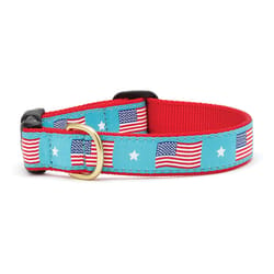 Up Country Multicolor Flag Day Nylon Dog Collar Small