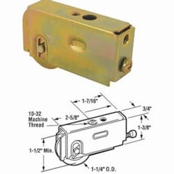 Prime-Line 2-1/8 in. L Gold Steel Roller Assembly 1 pc