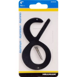 HILLMAN 4 in. Black Aluminum Nail-On Number 8 1 pc