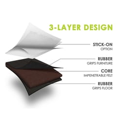 Slipstick GorillaPads Rubber Self Adhesive Gripper Pads Black Square 4 in. W X 4 in. L 4 pk