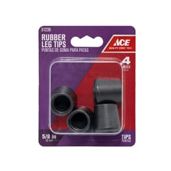 Ace Rubber Leg Tip Black Round 1 pk