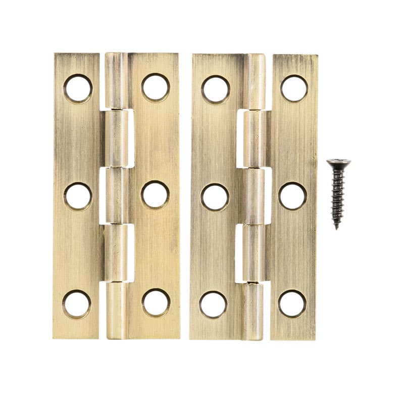 Ace 2.75 in. W X 2-1/2 in. L Antique Brass Brass Narrow Hinge 2 pk - 01-3645-158 - Hardware Accessories  sku 01-3645-158
