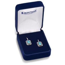 Montana Silversmiths Women's Sky Hoop Rectangle Silver/Turquoise Earrings